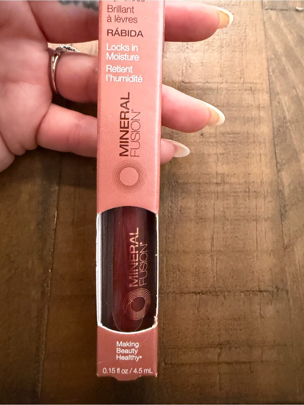 Mineral Fusion Hydro-Shine Lip Gloss Rabida Red Shine Vegan 0.15 fl oz